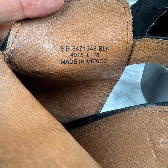 Frye Courtney Suede Slingback Heeled Mule Bootie Black Size 9 - Picture 11 of 13